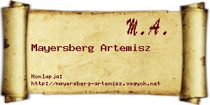 Mayersberg Artemisz névjegykártya